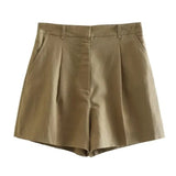 Autumn Style New Style Tooling Style Solid Color Slim Vest Shorts Leisure Suit-Outfit