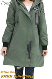 Coat Womens 2023 Spring Autumn Hoodies Tops Slim Students Baseball Clothes Medium length Windbreaker Coats Lady