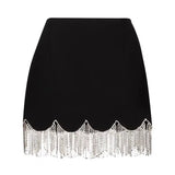 TWOTWINSTYLE Black Patchwork Chain Casual High-waisted Skirt Females Korean Fashion A Line Mini Skirts For Women 2021 Summer