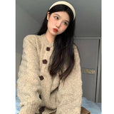Fongt Lazy Wind Soft Glutinous Sweater Spring And Autumn Winter 2025 New High-End Blouse Knitted Thick Open-Shirt Coat Woman