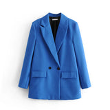And Summer 2024 New Simple Loose Double-Breasted Suit Jacket New Suit For Women In Spring And Autumn-Outfit