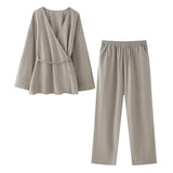 Fongt Women's INS Explosion And Type-Singed Pajamas Pants Set