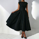 Fongt 2025 French Pure Fashion Elegant Waist Thin Sleeveless Back Hollow Dress