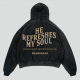 Unisex Hoodie Tops Street Hip Hop Letter Print Pullover Jacket 11291835-Outfit