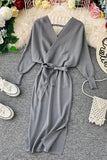 Wrap Side Slit Sweater