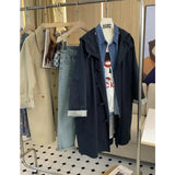 2024 New Korean Khaki Long Trench Coat Female Early Spring And Autumn Small Senior Sense Good-Looking-Outfit