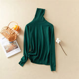 New-Coming Autumn Winter Tops Solid Turn-Down Collar Pullovers Female Thick Turtleneck Knitted High Street Women