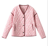 Fongt Women's Explosive Pink Print Splicing Coat - Long-Term Stocking Assured Shelves