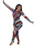 Fongt Has K24JP4022024 Autumn New Fashion Sexy Hottie Screen Print Jumpsuit
