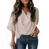 Summer V-neck Loose Half Sleeve