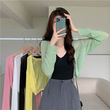 Fongt Version Of Ice Silk Knitted Sunscreen Cardigan Women's Summer Thin Shawl Shawl Burqa Short Small Shoulder Coat