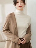 Modal Pullover Tops Women Casual Slim Thicken Fleece Lined Tshirt Korean Half Turtleneck Lambwool Fluff Tee Warm