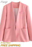 Hidden Button Blazer Pants Set Suits Women High Street Ladies Office Pants Matching Set Spring Autumn Blazer Coat