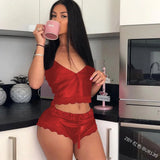Sex Lingerie Set High Elastic Garlic Home Pajamas Sexy 2 Sets