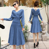 2 Pieces Set Knitted Pullover Sweater Luxury Shinning Jumper Tops And Fashion Elastic Waist Pleats Skirt