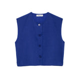 Fongt 2024 New Women's Fashion Joker Casual Breasoned Vest Top 8259187-Outfit