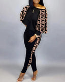 Fongt Women's Long-Sleeved Round-Neck Fashion Casual Set In Autumn