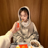 Fongt Mud Dyed Old Hooded Hoodie Sticker Oversize Couple With Open Shirt Zipper Handsome Coat