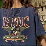 Oversized Short Sleeve T-Shirt Women Summer O Neck Print Clothes Top Tee Shirt Harajuku 90s Aesthetic Graphic