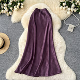 Fongt Sensed With The Frontal Half-Dress Woman 2025 New Light Luxury High-Rise Thin A-Word Bag With A Long Skirt With A Long Tail