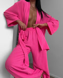 Fongt Women's Loose Comfortable Nine-Sleeve Trousers Pyjamas Two Sets Of Homewear Women