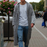 Fongt And Winter Thin Knitted Jersey Loose Version Of The Long Hoodie Cardigan Sweater Jacket