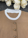 Fongt And Elegant Casual Knitted Jersey Fake Two Fashion Design Tops