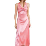 Fongt 2025 New Women's Sexy V-Neck Folding Slimming Fashion Dress