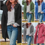 Fongt Autumn Women's Long-Sleeved Collar Coat Lady Casual Loose Hooded