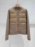 Winter Women's Down Jackets Ultra Light Warm Casual Knitted Coat Female Puffer Jacket Women Patchwork Parka