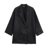 Fongt Women's Clothing 2025 New Casual Double-Dbuted Blazer + Trouser Suit Trend