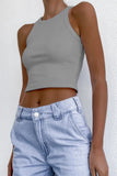 Fongt Women's Wish New Summer Pure Color Sleeveless Slim Short Small Vest