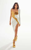 Autumn And Winter New Sleeves Hot Dress Three-Dimensional Flower Bag Tight-Up Fashion Dinner Dress