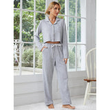 Fongt Women's Pajamas Autumn And Winter Thick Long-Sleeved Cardigan Trousers Two Sets Of Home Clothes-Outfit