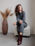 Fongt And Winter 2025 New Hot One-Step Skirt Sweater Set Women's Collar Knitted Top + Left Hip Skirts Ins
