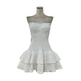 Summer Trend Light Luxury Classic Embroidery To Hit The Elastic Waist To Show Thin Dress Cake