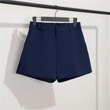 Fongt Suit Shorts Female Black Summer Thin 2024 New Loose High-Waist A-Line Casual Wide-Leg Pants-Outfit