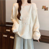 Fongt Three-Dimensional Butterfly Knitted Shirt Lazy Spring And Autumn Collar High-End Sweater Top New Spring And Autumn Winter