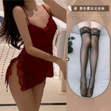 Sexy Pajamas Hot Lace Sling Aja Crocoat Girl Summer Pure Lust Wind Ice Silk High-End Emotional Uniform 2022