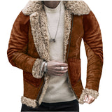 Fongt Winter New Fur Integrated Men's Coat Thick Imitation Leather Velvet Printed Jacket Burst