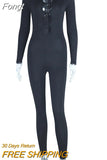 Hollow Out Long Sleeve Ribbed Jumpsuits Women Stretch Solid Color Knitted One Piece Rompers 2023 Spring Fall Y2K