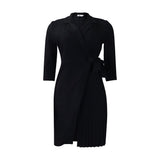 Fongt Large-Size Women's Dress 2025 New Fashion Suit Collar Fashion Strap To Close The Waist Pressure Folded African Dress