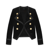 HIGH QUALITY New Fashion 2022 Designer Runway Jacket Women's Double Breasted Buttons Velvet Coat Outer Size