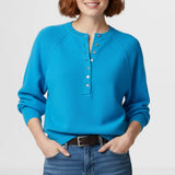 Fongt Women's Autumn And Winter Casual Round-Neck Sweater Henry Shirt Button Knitted Coat