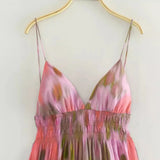 Summer Print Dress With Flute Suspenders 2731244-Outfit