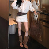 Fongt Moonlight Design Feeling Small Gentle And Comfortable Rose Hollow Shirt Temperament Gentle Dress