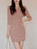 Fongt Small Fragrant Temperament Dress Women's Famous Korean Version Of The Elegant Thin Bag Of Hips
