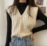Fongt Vest Knitting Small Short Coat 2023 Spring And Autumn New Wearing Sleeveless Sweater Open Shirt Shoulder