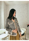 and winter small fragrance Jacket Women's Korean Short fashion casual casual tweed top