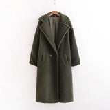 Notched Collar Hairy Shaggy Faux Fur Long Teddy Coat Ivory Woman Shearling Fluffy X-Long Jackets Keep Warm